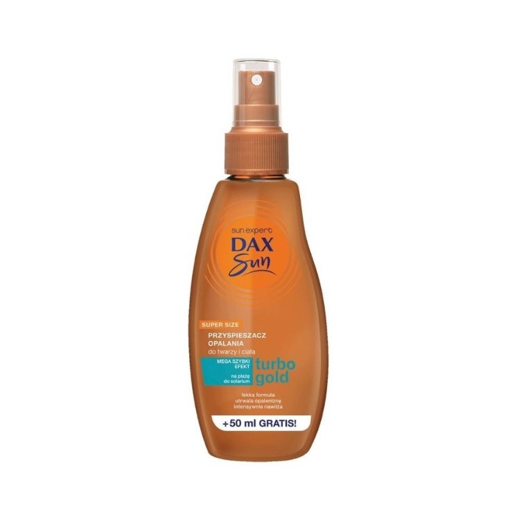 Dax Sun Bruiningsversneller voor gezicht en lichaam Turbo Gold 200 ml