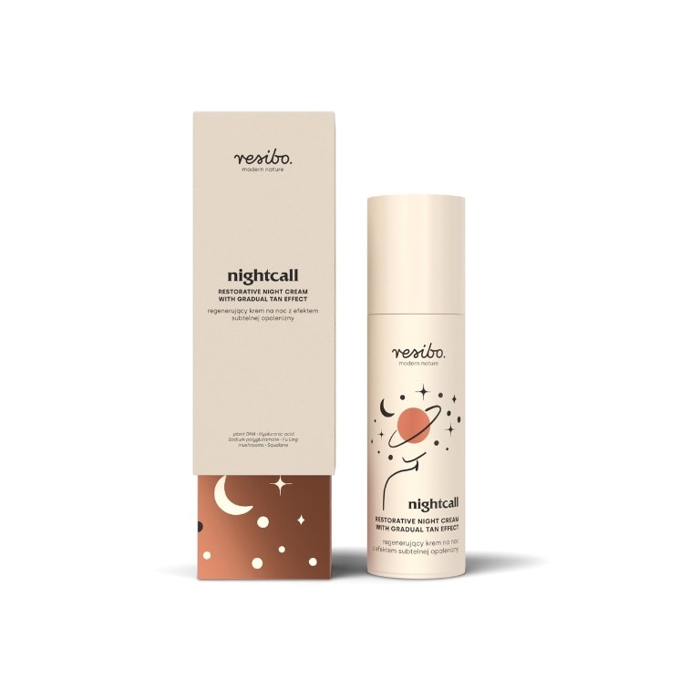 Resibo Nightcall regenerujący Krem do twrazy na noc z efektem subtelnej opalenizny 50 ml
