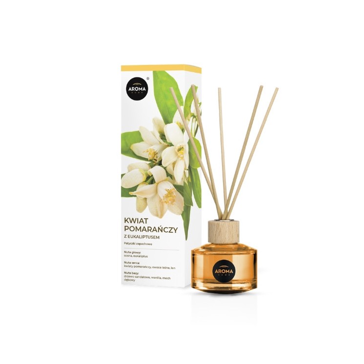 Aroma Home Patyczki zapachowe Kwiat Pomarańczy z Eukaliptusem 50 ml