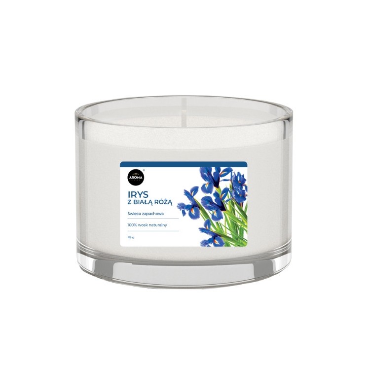 Aroma Home Iris mit weißer Rose Duftkerze 115 g