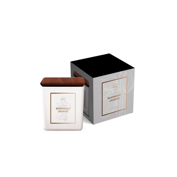Aroma Home Square Świeca sojowa Malina & Jaśmin 115 g