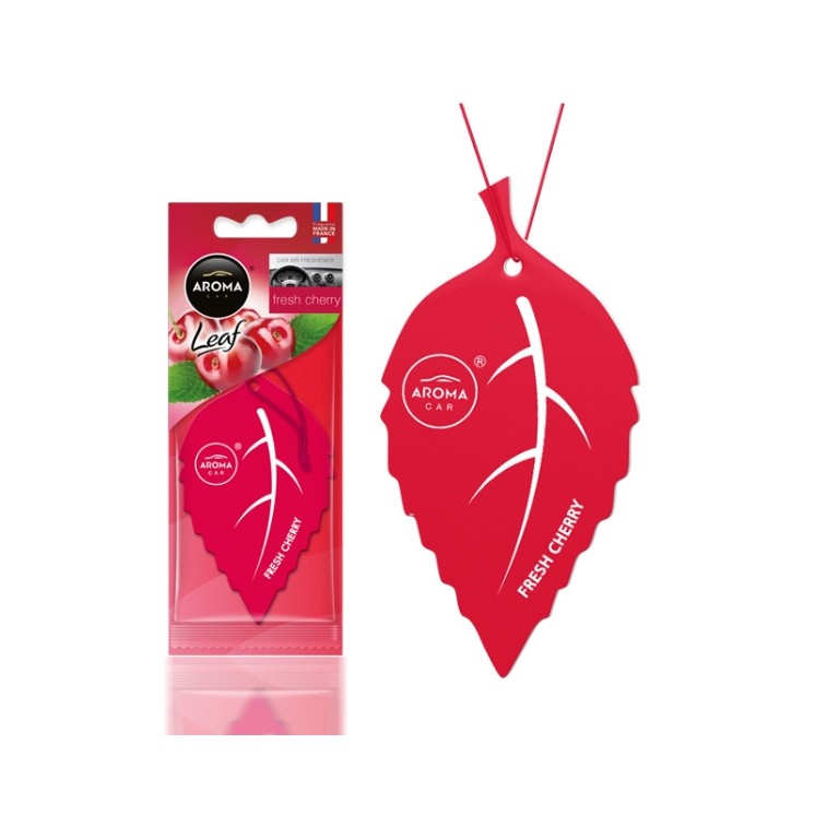 Aroma Car Leaf Fresh Cherry car fragrance pendant, 1 piece