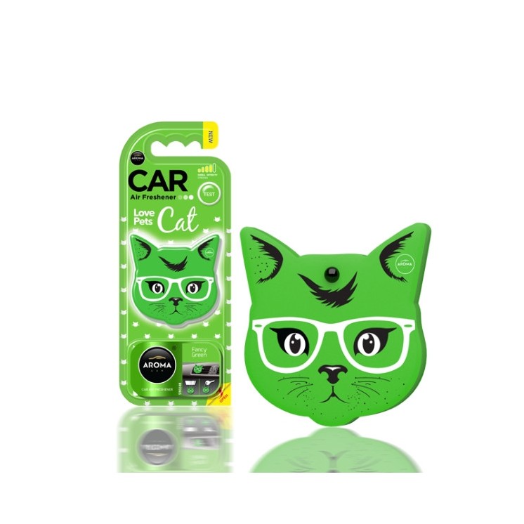 Aroma Car Cat Fancy Green car fragrance pendant, 1 piece