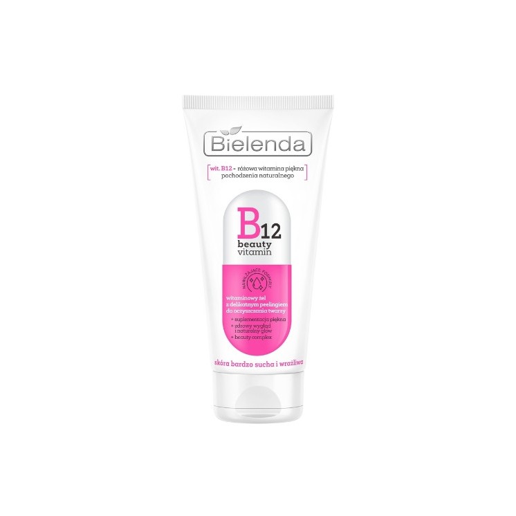 Bielenda B12 Beauty Vitamin witaminowy Żel do mycia twarzy z peelingiem 150 ml