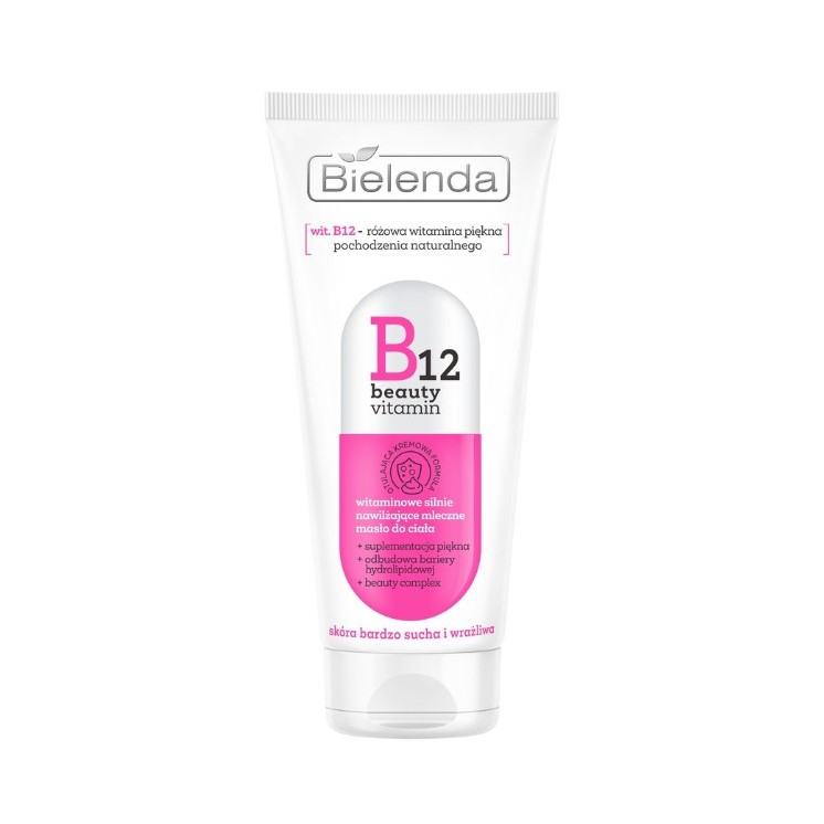 Bielenda B12 Beauty Vitamin witaminowe, mleczne Masło do ciała silnie nawilżające 200 ml
