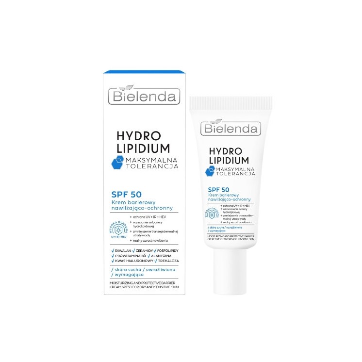 Bielenda Hydro Lipidium nawilżająco-ochronny Krem do twarzy SPF50 barierowy 30 ml