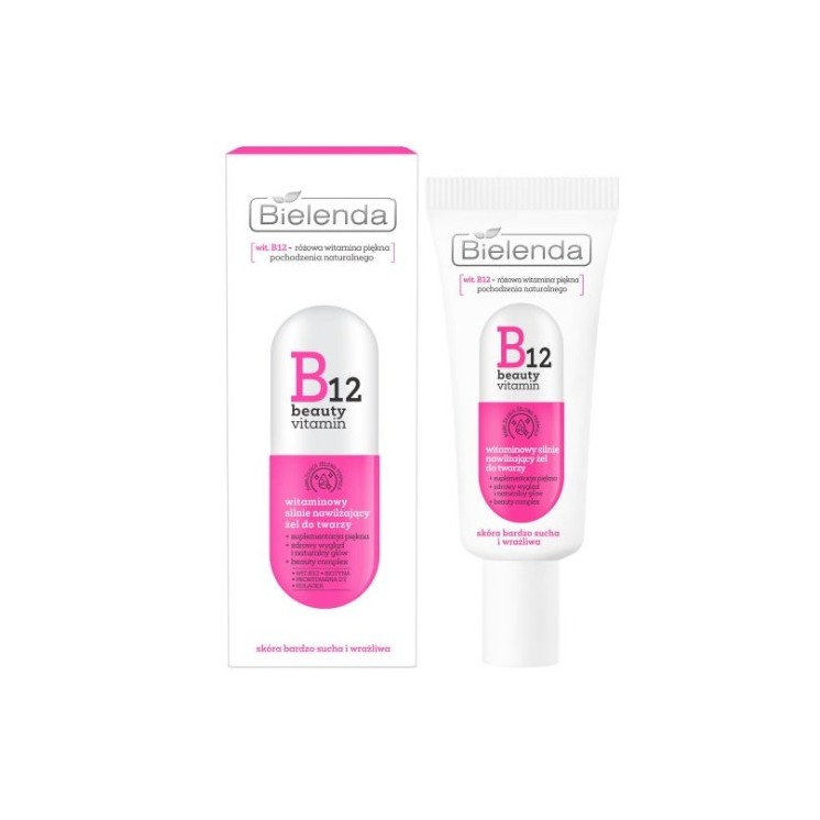 Bielenda B12 Beauty Vitamin silnie nawilżający Żel do twarzy 50 ml