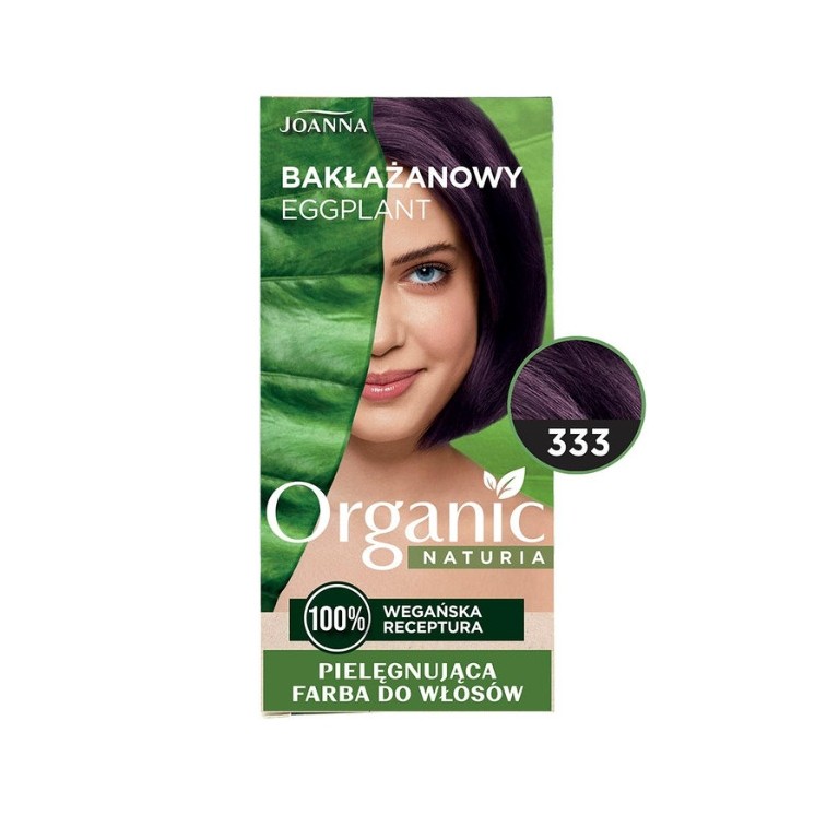 Joanna Naturia Organic Vegan Farba do włosów /333/ Bakłażanowy