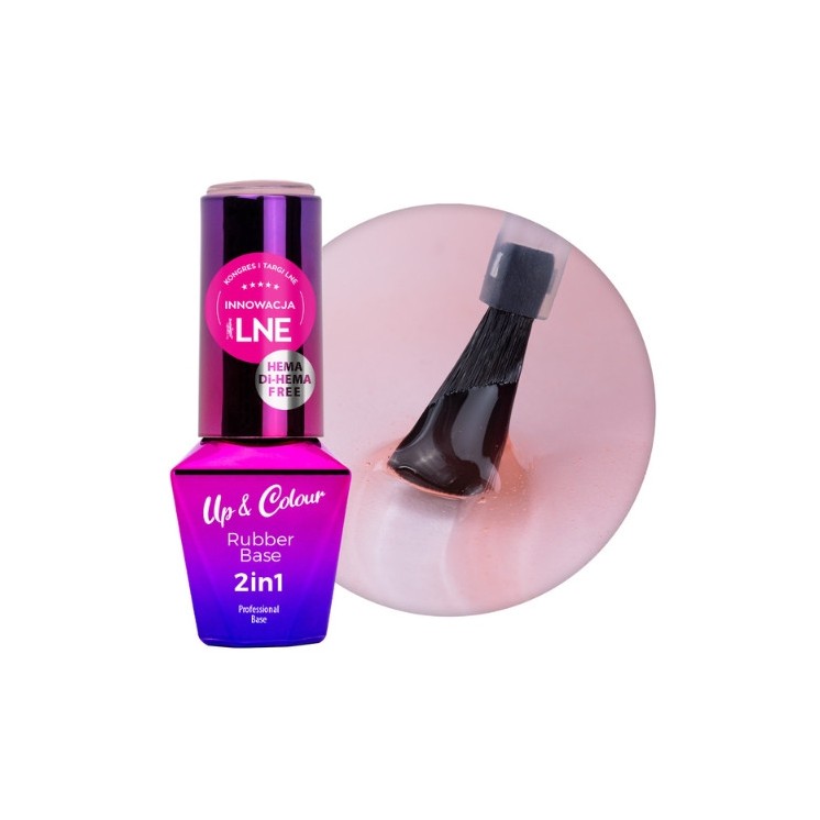 MollyLac Rubber Base 2in1 Up& Colour Peach Glass гумова основа 10 г