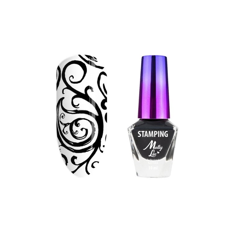 MollyLac Lakier do stempli i stampingu Czarny 10 ml