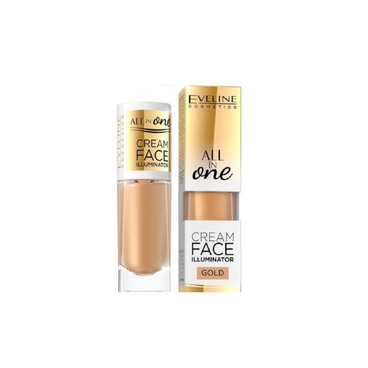 Eveline All In One kremowy Rozświetlacz do twarzy w płynie /Gold/ 8 ml