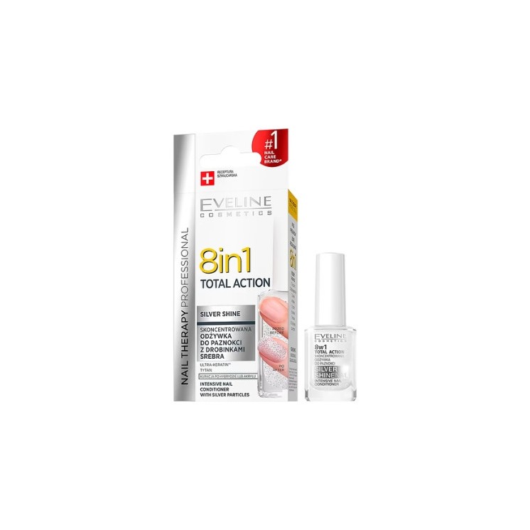 Eveline Professional Nail Therapy Total Action 8w1 Odżywka do paznokci Silver
