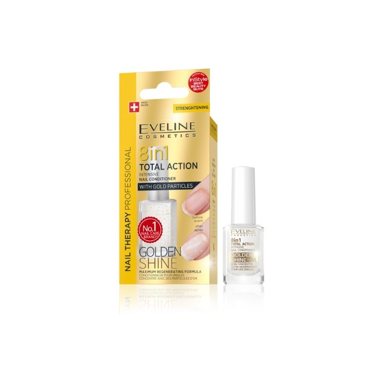 Кондиціонер для нігтів Eveline Professional Nail Therapy Total Action 8in1 Golden shine