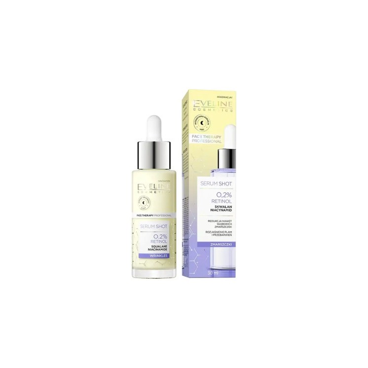 Eveline Serum Shot przeciwzmarszczkowa Kuracja do twarzy, szyi i dekoltu 0,2% Retinol 30 ml