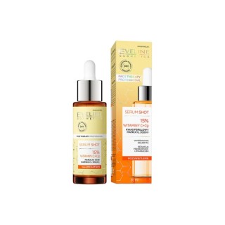 Eveline Serum Shot Освітлюючий засіб для обличчя, шиї та декольте 15% Вітамін C+Cg 30 мл