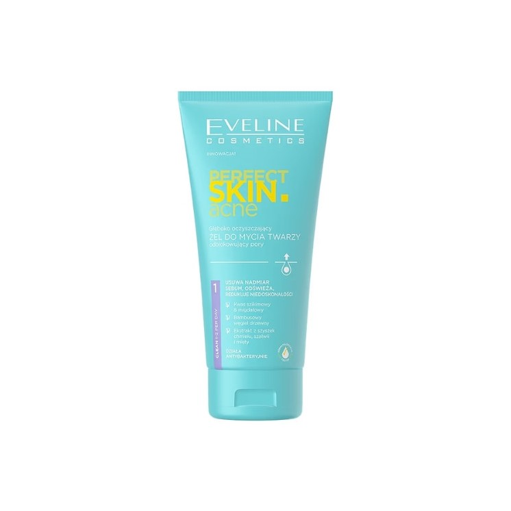Eveline Perfect Skin Acne глибоко очищаючий гель для вмивання, що очищає пори, 150 мл