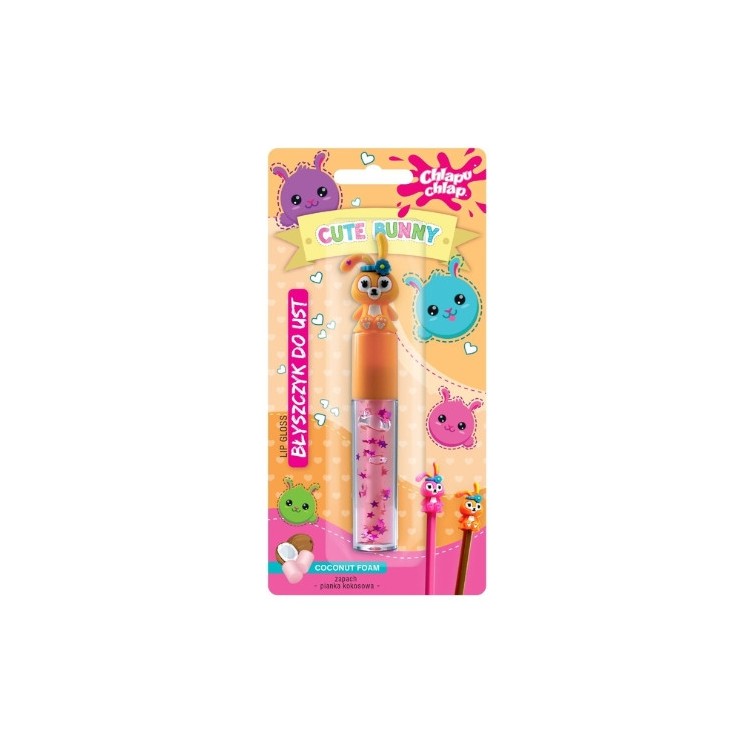 Chlapu Chlap Cute Bunny Błyszczyk do ust Pianka Kokosowa 7 ml