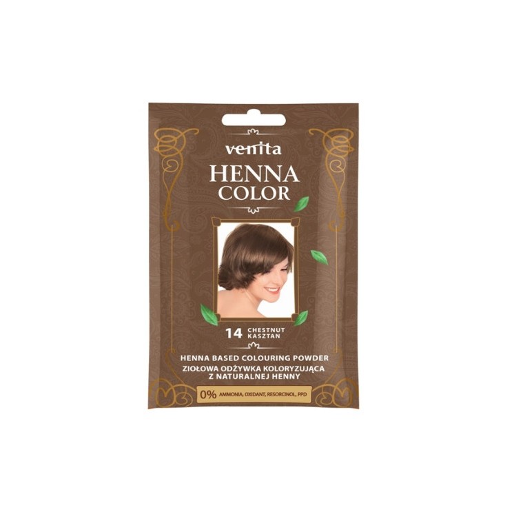 Venita Henna Color ziołowa Odżywka koloryzująca z naturalnej henny /14/ Kasztan 25 g