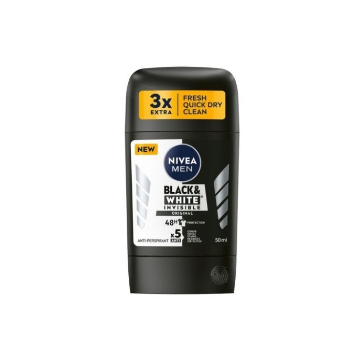 Nivea Men Black & White Invisible Orginal Antiperspirant Stick 50 мл