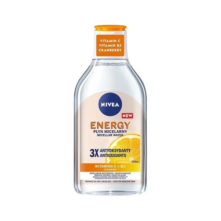 Nivea Energy Płyn micelarny do twarzy z witaminą C+B3 400 ml