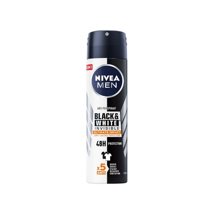 Nivea Men Black & White Dezodorant w spray'u Invisible Ultimate Impact 150 ml