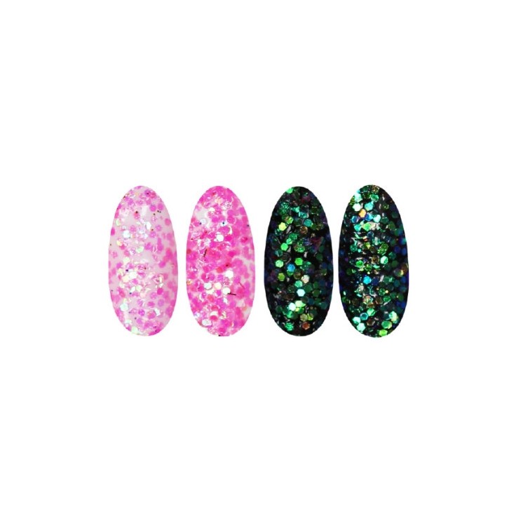 Ronney Glitter Nagelpulver /44/ Neonrosa Folie