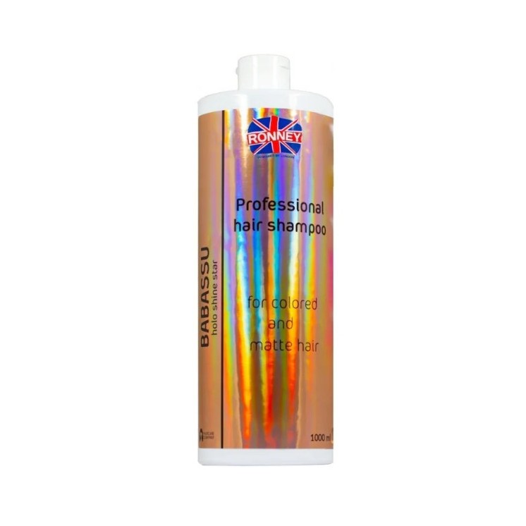 Ronney Professional Holo Shine Star energetyzujący Szampon do włosów farbowanych i matowych Babassu Oil 1000 ml
