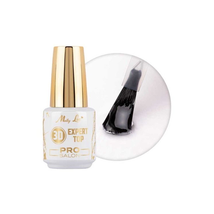 MollyLac Pro Salon 3D Expert Top для гібридних лаків для нігтів 15 г