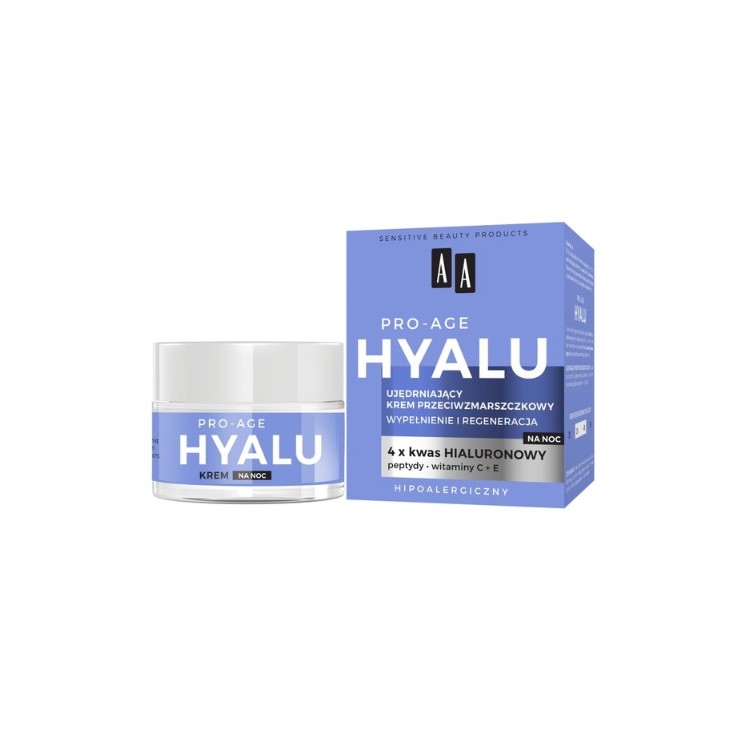 AA Hyalu Pro-Age przeciwzmarszczkowy Krem do twarzy na noc ujędrniający 50 ml