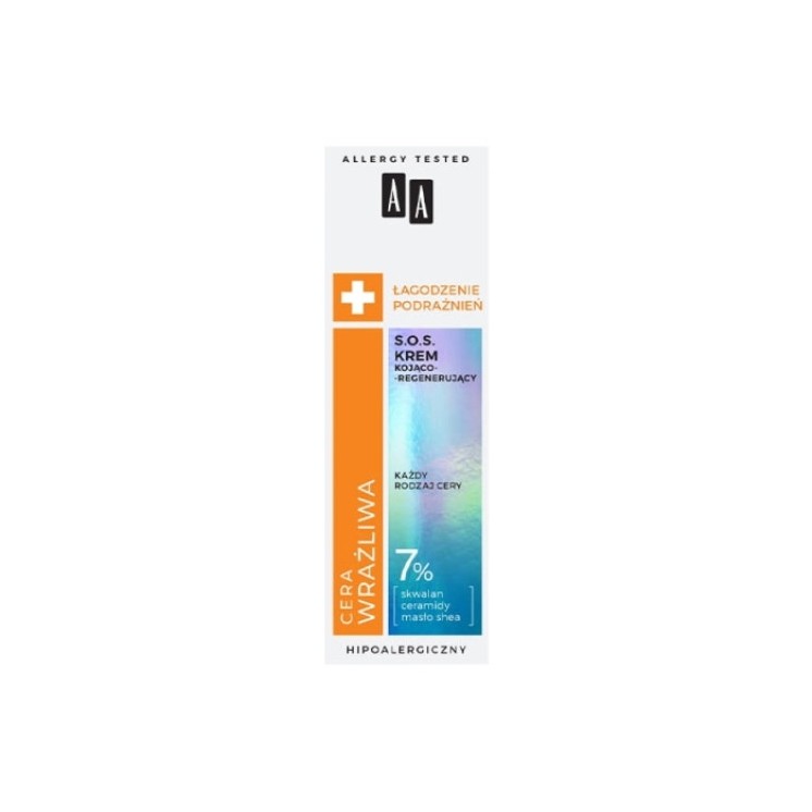 AA Sensitive Skin Soothing and regenerating SOS Face cream 50 ml