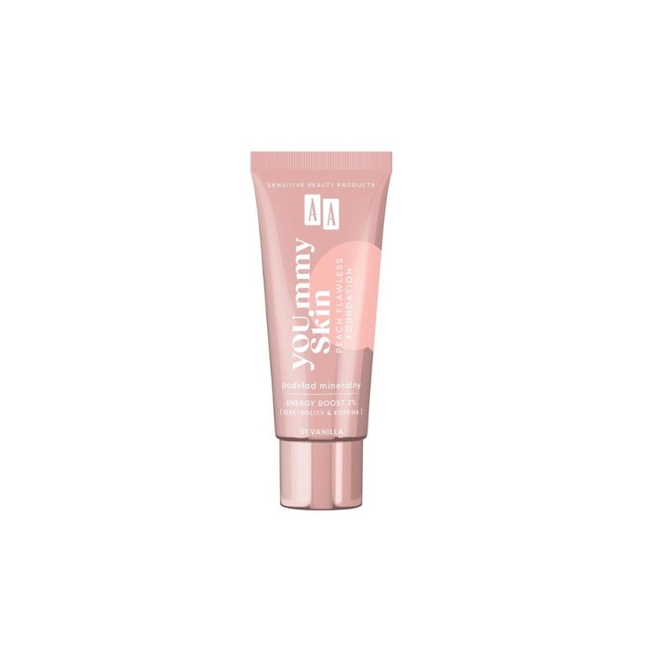 AA Yoummy Skin Peach Flawless mineralny Podkład od twarzy /01/ Vanilla