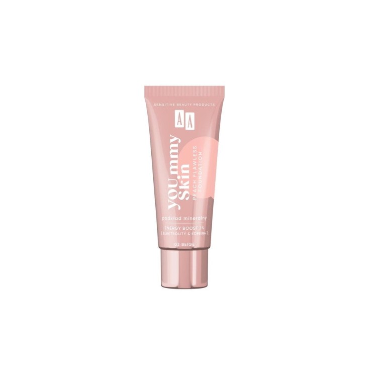 AA Yoummy Skin Peach Flawless mineral Facial foundation /03/ Beige 30 ml