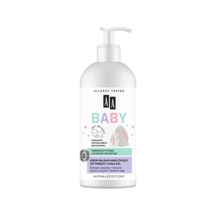 AA Baby nawilżający Krem-balsam do twarzy i ciała 275 ml