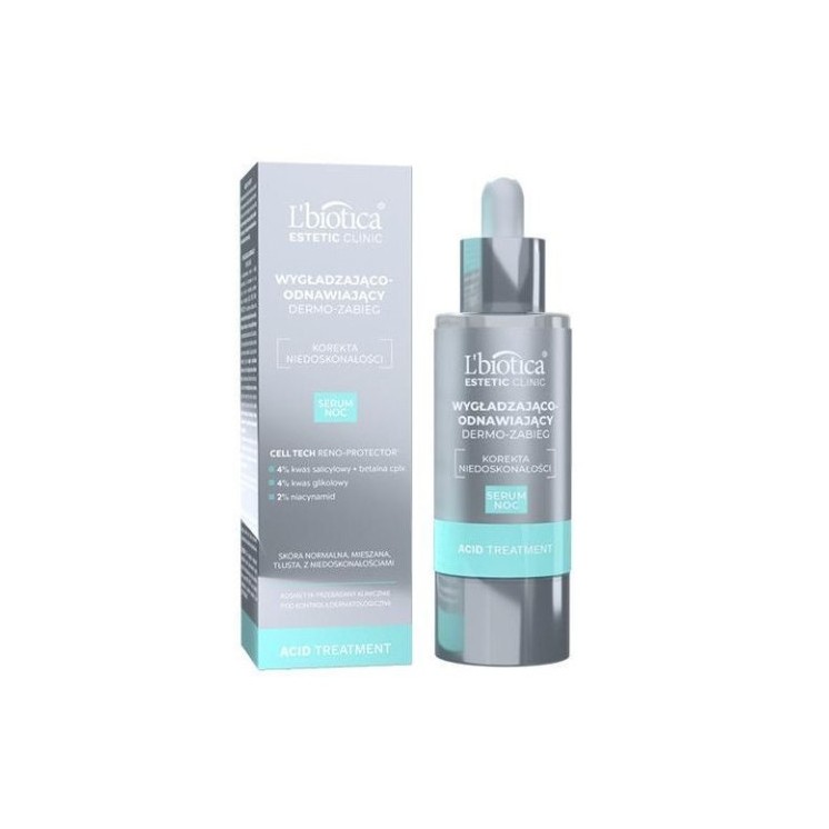 L'biotica Acid Treatment Dermo-zabieg Serum do twarzy na noc wygładzająco-odnawiające 30 ml