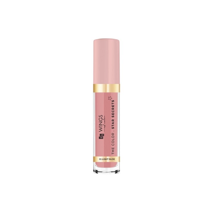 AA Wings of Color Star Secret the Color kryjący Błyszczyk do ust /01/ Light Nude 6 ml