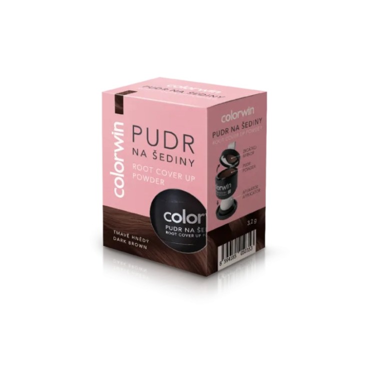 Colorwin Retouch Puder do retuszowania siwizny z lusterkiem i aplikatorem /Ciemny Brąz/ 3.2 g