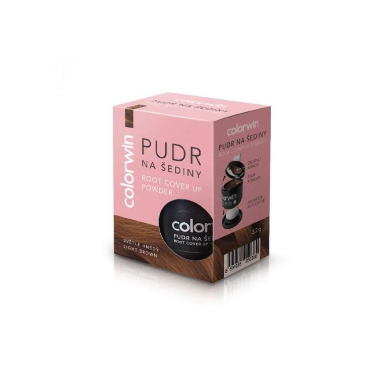 Colorwin Retouch Puder do retuszowania siwizny z lusterkiem i aplikatorem /Jasny Brąz/ 3.2 g
