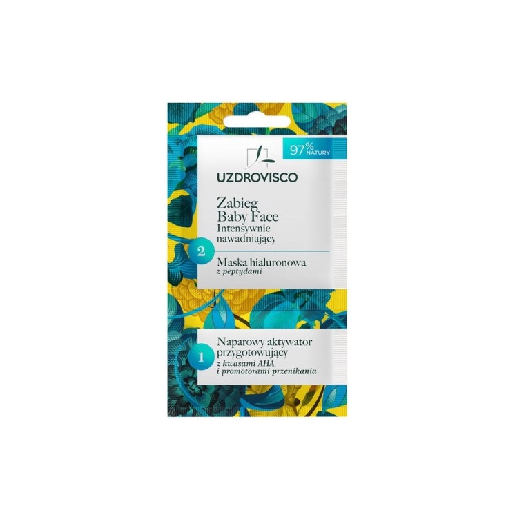 Uzdrovisco Baby Face Behandlung Hyaluron-Gesichtsmaske mit Peptiden 8 ml