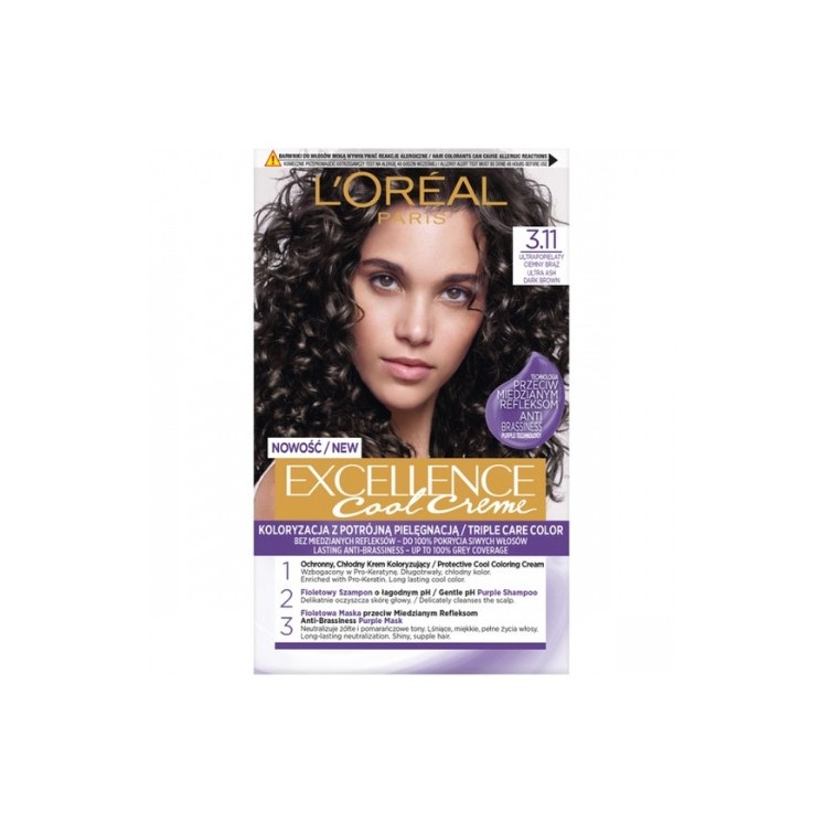 L'oreal Excellence Creme Farba do włosów /3.11/ Ultrapopielaty Ciemny Brąz