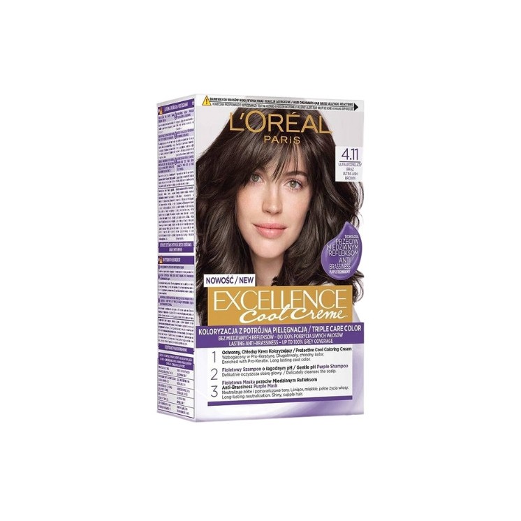L'oreal Excellence Creme Farba do włosów /4.11/ Ultrapopielaty Brąz