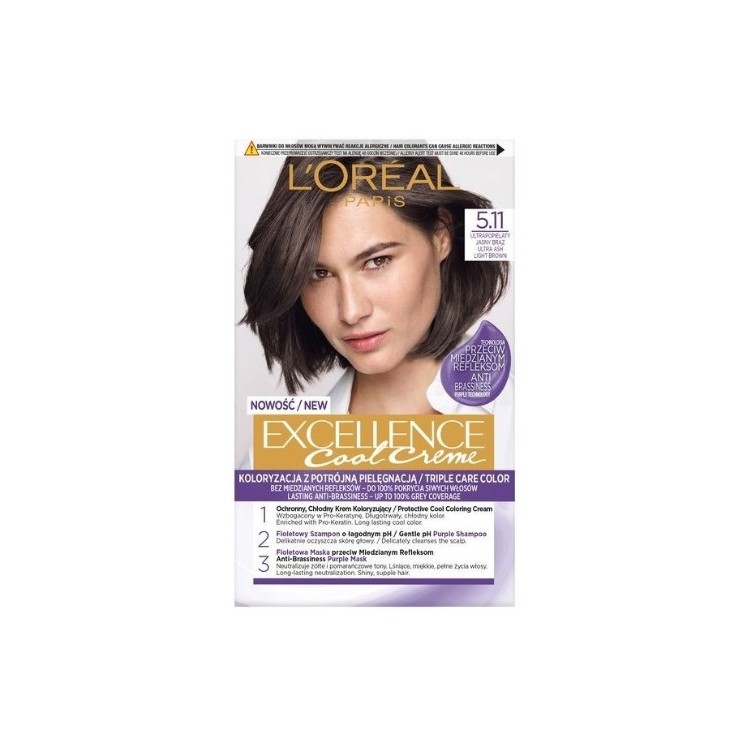 L'oreal Excellence Creme Farba do włosów /5.11/ Ultrapopielaty Jasny Brąz