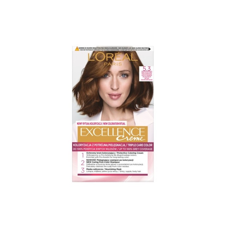 L'oreal Excellence Creme Farba do włosów /5.3/ Jasny Złocisty Brąz