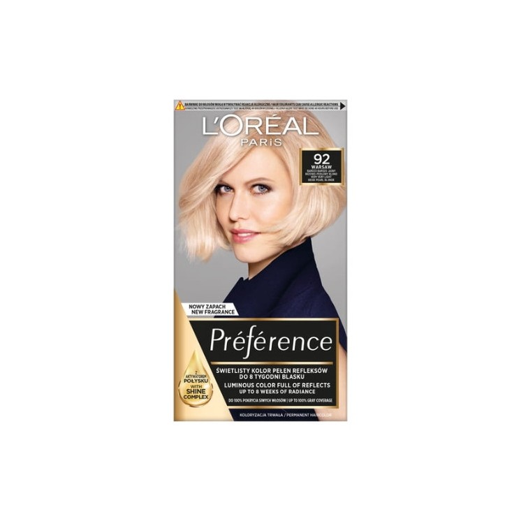 L'oreal Preference Farba do włosów /92/ Bardzo Bardzo Jasny Beżowo-perłowy Blond