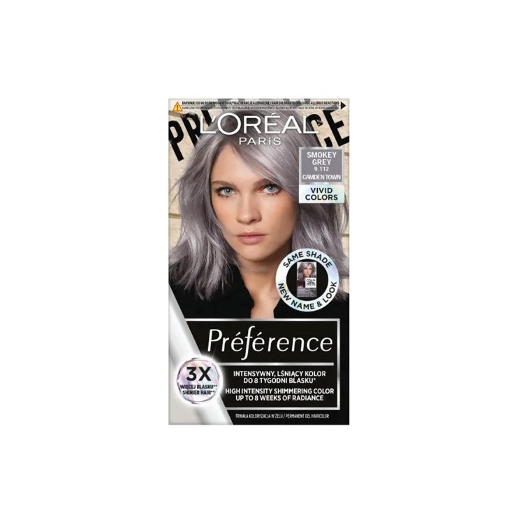 L'oreal Preference Vivid Colors Hair dye /9.112/ Smokey Grey