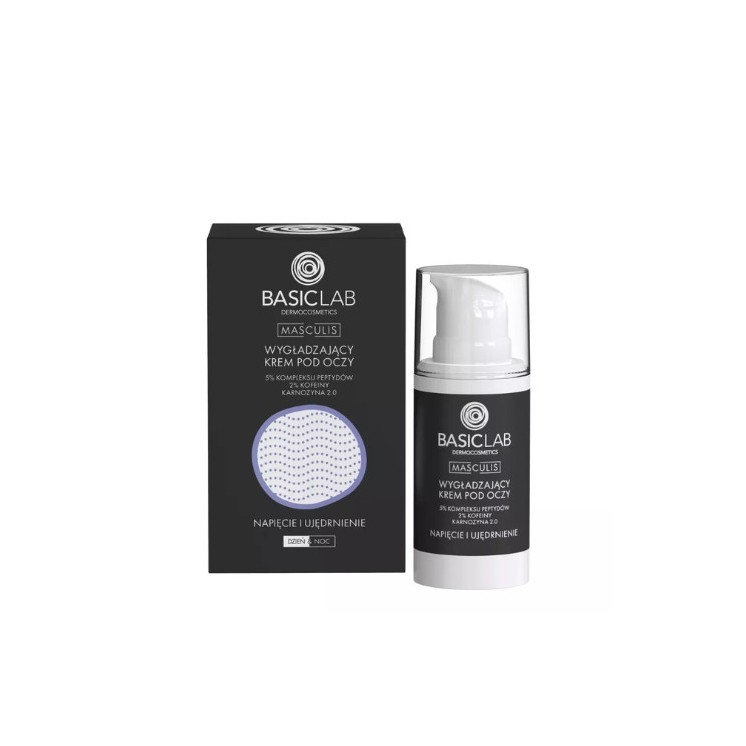 BasicLab Masculis glättende Augencreme Spannung und Straffung 5 % Peptidkomplex und 2 % Koffein 15 ml