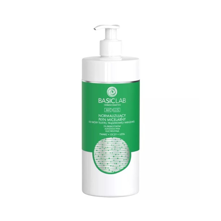 BasicLab Micellis normalizujący Płyn micelarny do skóry tłustej i wrażliwej 500 ml