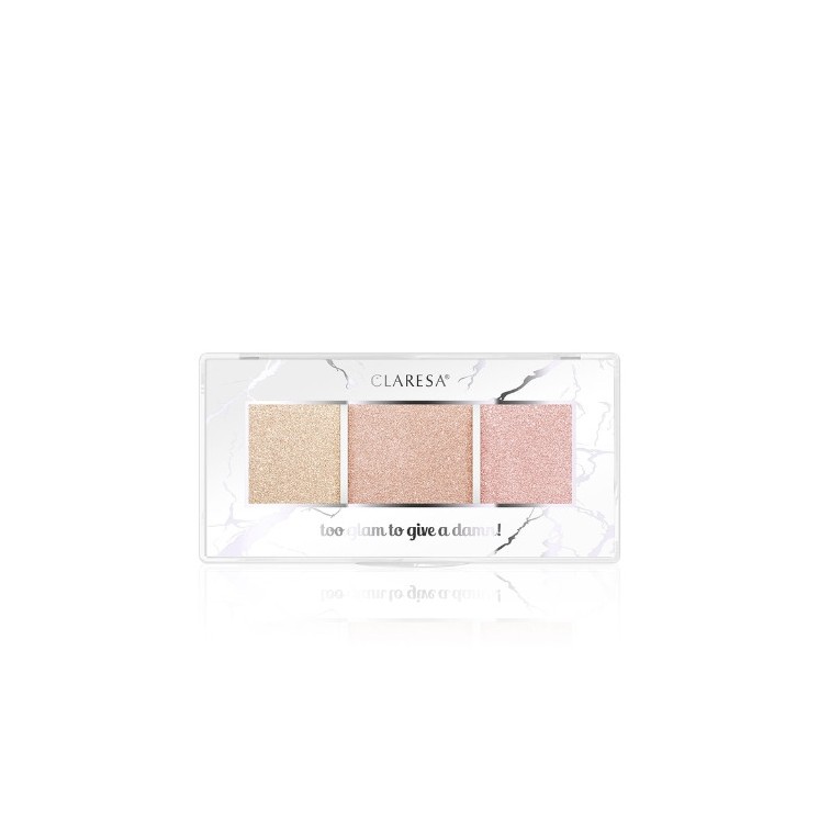 Claresa Too Glam To Give A Damn! Paletka rozświetlaczy /12/ Golden Glow 12,5 g
