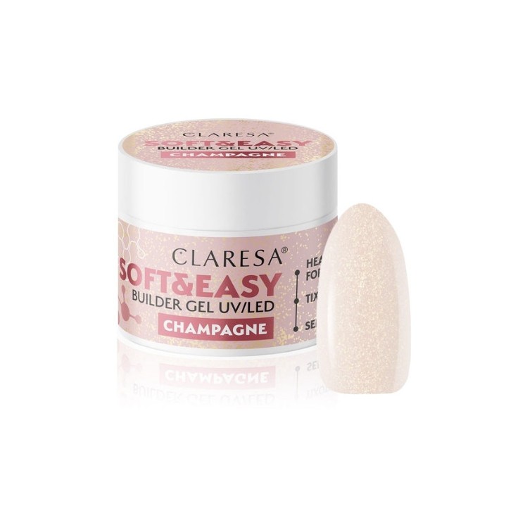 Claresa Soft & Easy Żel budujący do paznokci Champagne 45 g