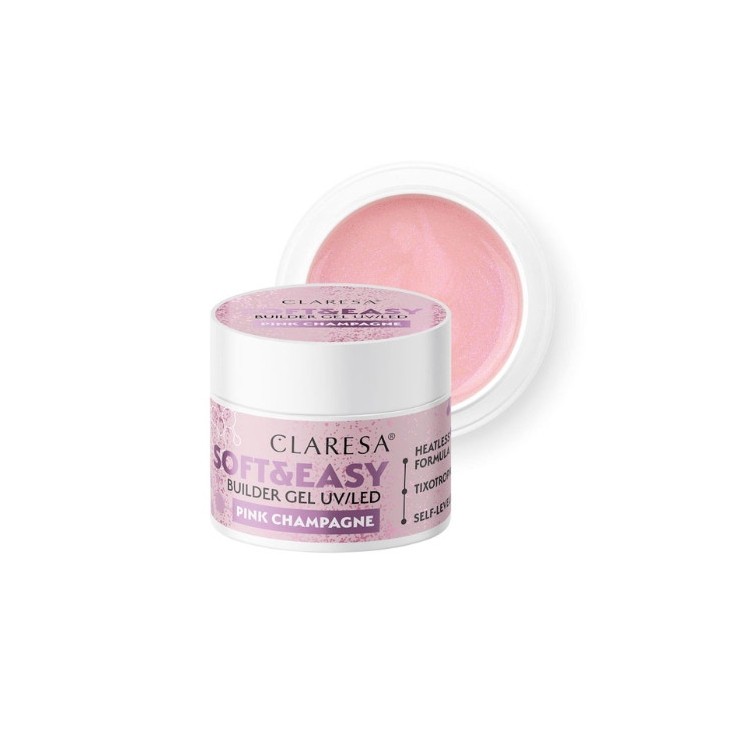 Claresa Soft & Easy Żel budujący do paznokci Pink Champagne 45 g