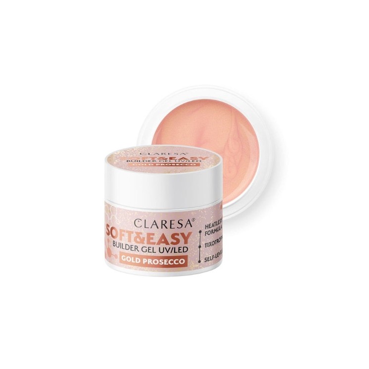 Claresa Soft & Easy Nail Building Gel Gold Prosecco 45 g